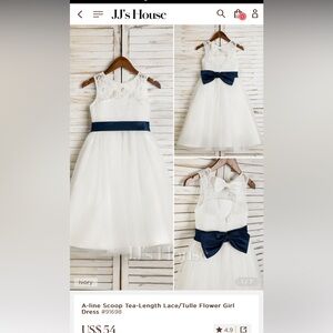 NWT A-line Scoop Tea-Length Lace/Tulle Flower Girl Dress